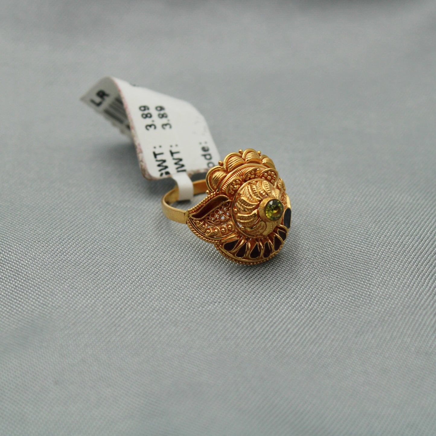 Meenakari Gold Ring, Hand Crafted 22 karat Solid Gold Ring, Women Gold Ring