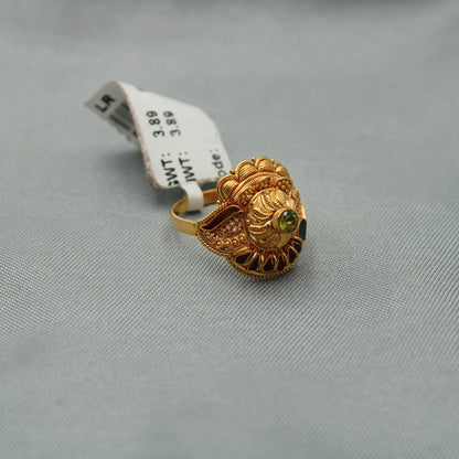 Meenakari Gold Ring, Hand Crafted 22 karat Solid Gold Ring, Women Gold Ring