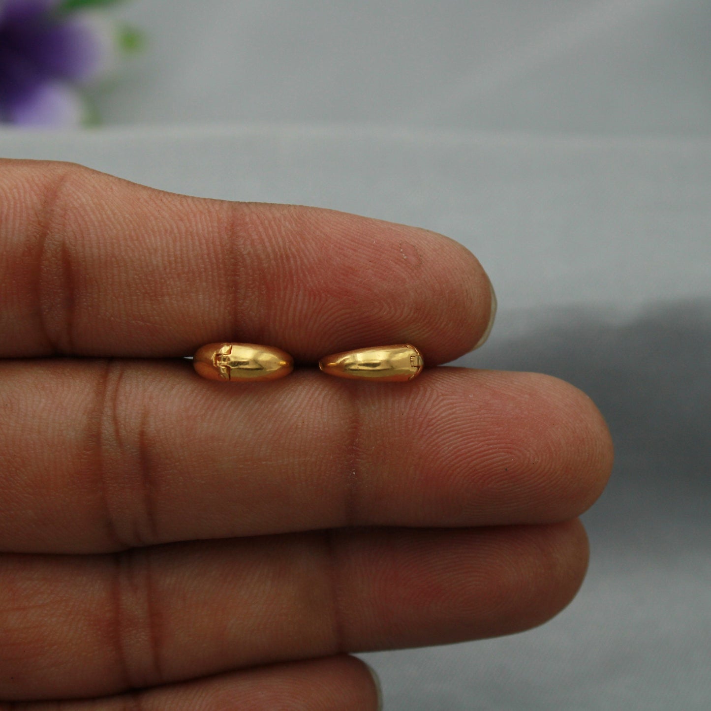 20k Yellow Gold Hoop earrings Bali Earrings