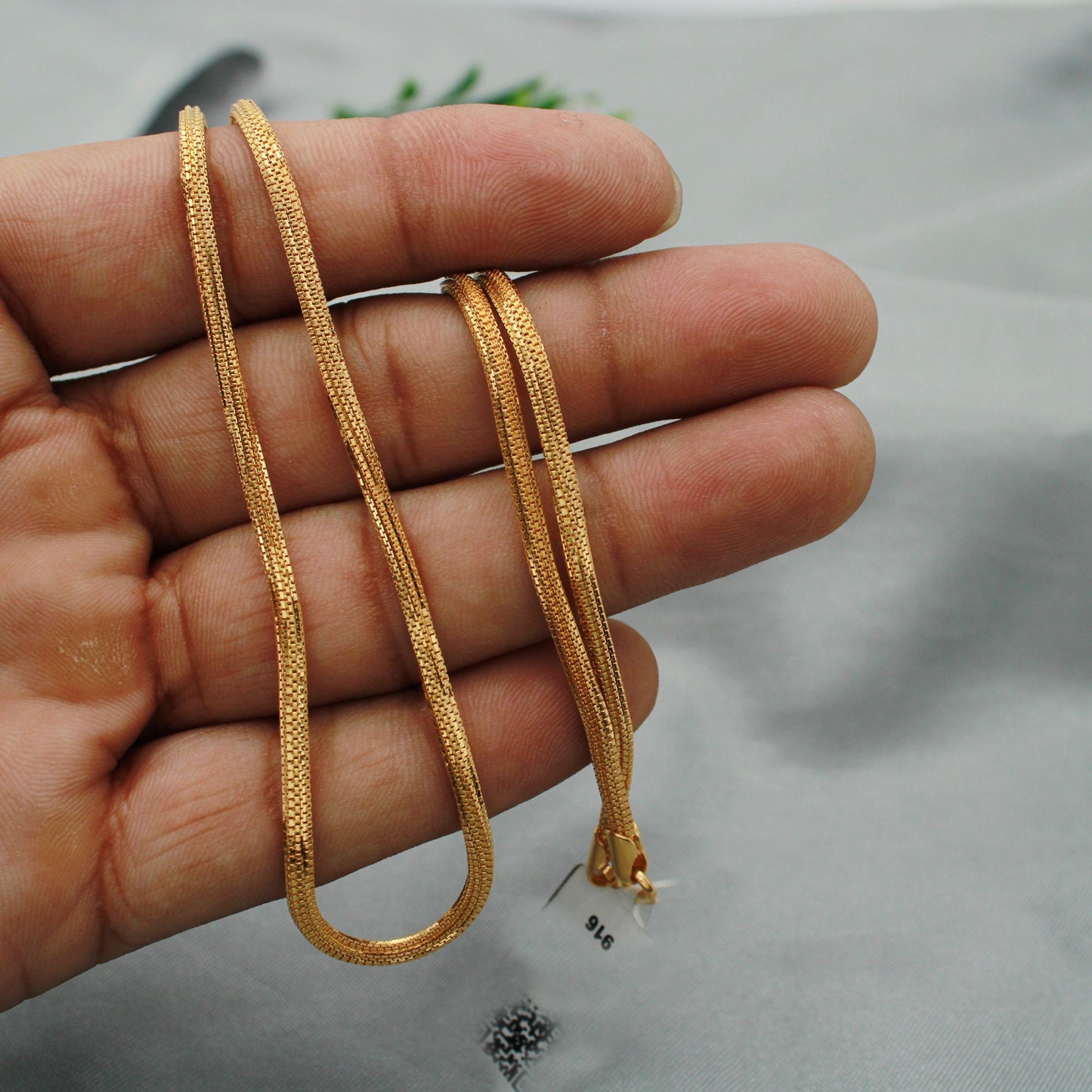 22k Gold Chain, Handmade Chain Jewelry, Box Style Chain, indian gold chain necklace jewelry