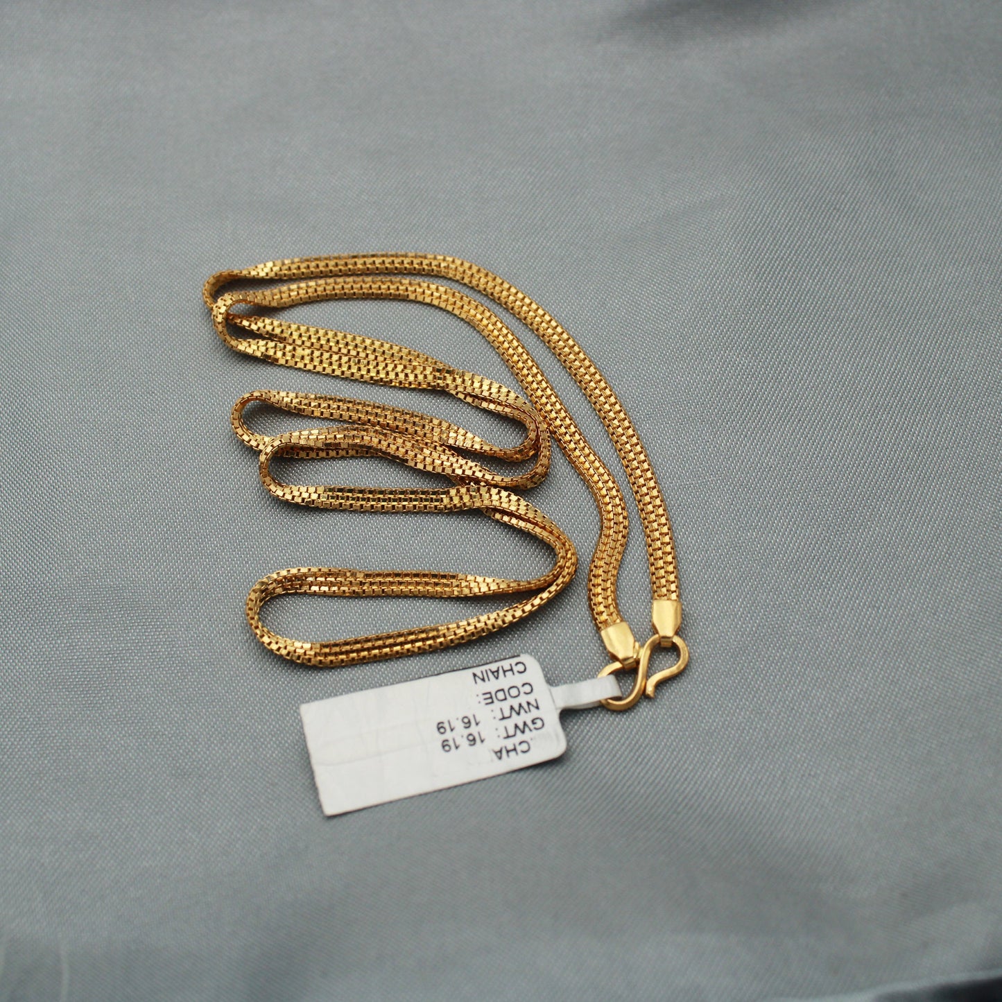 22k Gold Necklace Triple Box Handmade Chain Indian Jewelry for Gift