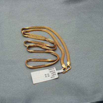 22k Gold Necklace Triple Box Handmade Chain Indian Jewelry for Gift