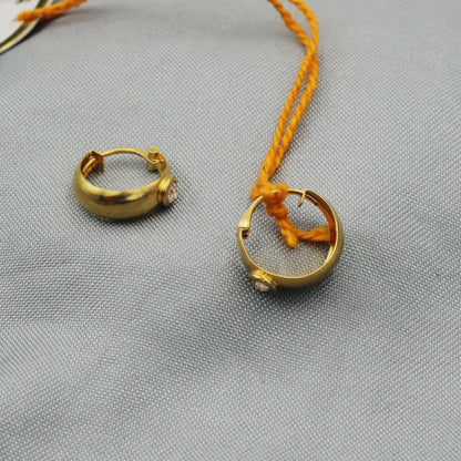 solid 18k gold hoop earrings bali earrings, Huggies , indian handcrafted gold earring