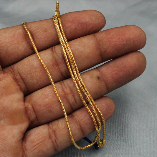 22k Yellow Gold Chain 18 inches Necklace For men women Anniversary Wedding Gift , all size