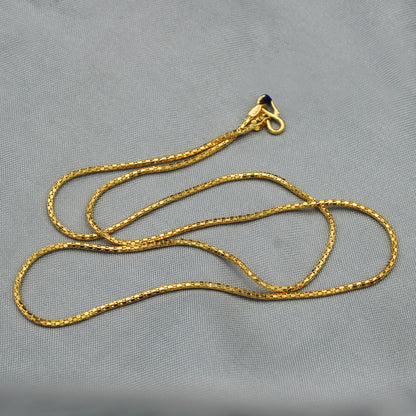 22k Yellow Gold Chain 18 inches Necklace For men women Anniversary Wedding Gift , all size