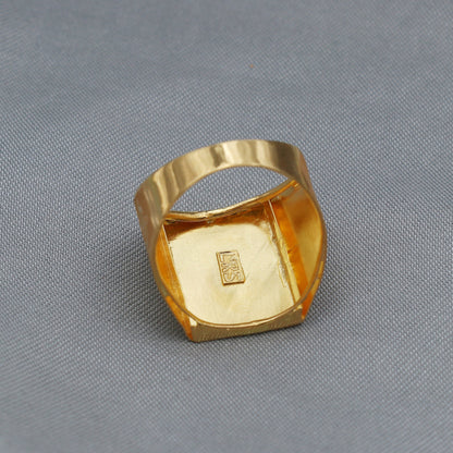handmade 22k gold carved ring, K2236