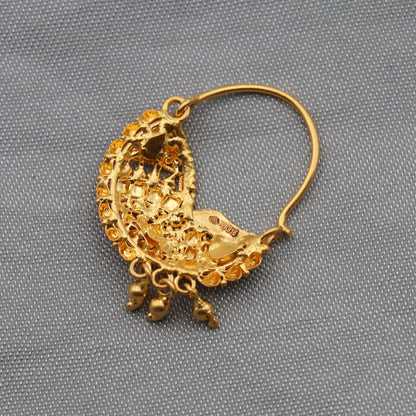 Wedding Jewelry 22k Yellow Gold Nath Nosepin women indian Jewelry, K2501