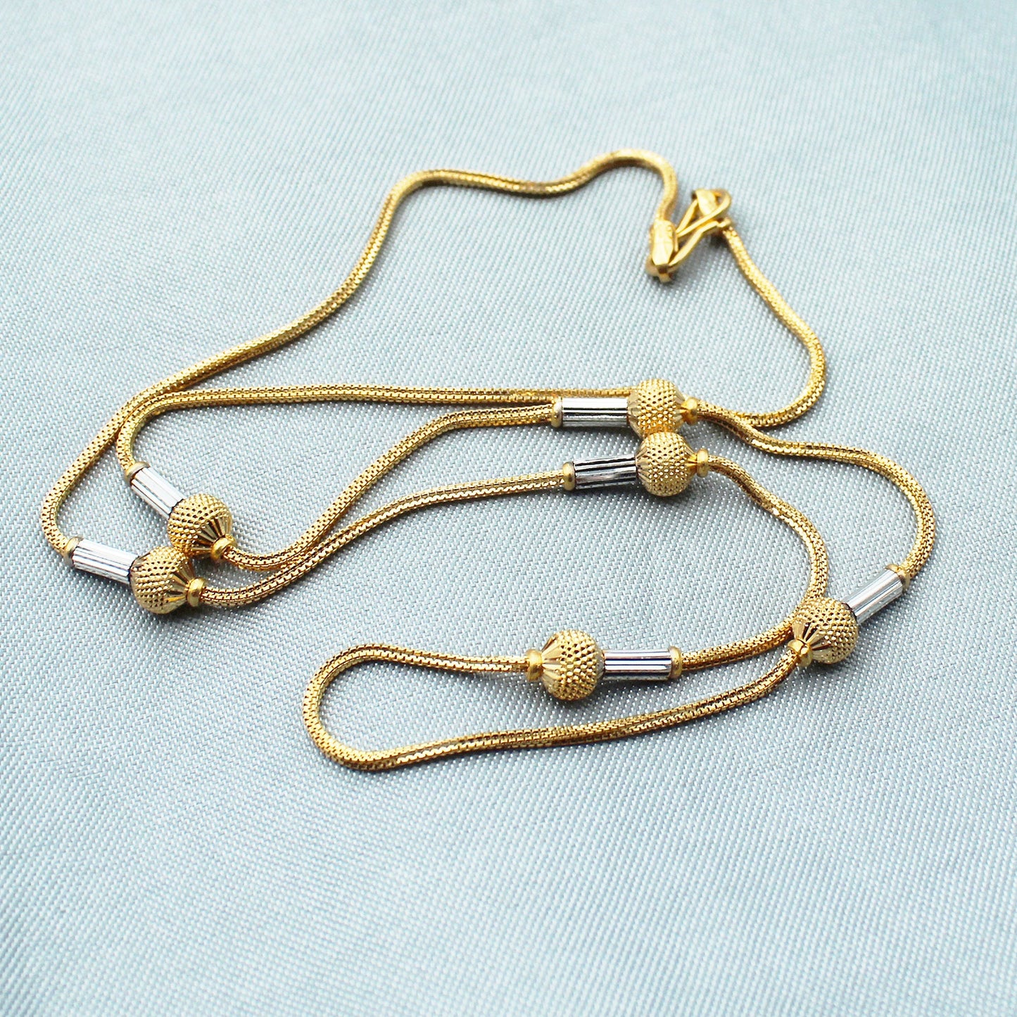 22k gold beads box necklace chain handmade jewelry for gift