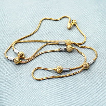 22k gold beads box necklace chain handmade jewelry for gift