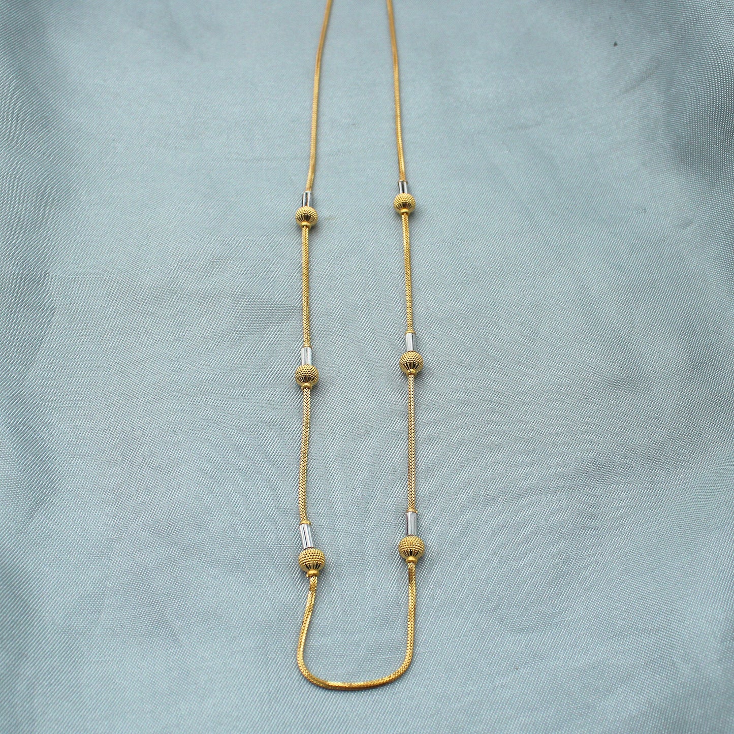 22k gold beads box necklace chain handmade jewelry for gift