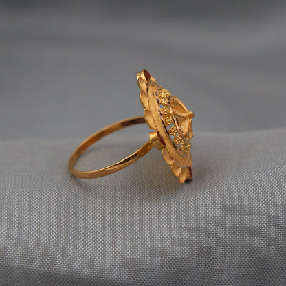 Round 22k Solid Gold Ring Jewelry, Meenakari Gold Ring, Enamel Gold Ring, Statement Pure Real Gold Ring, Indian Gold Ring, Women Gold Ring,
