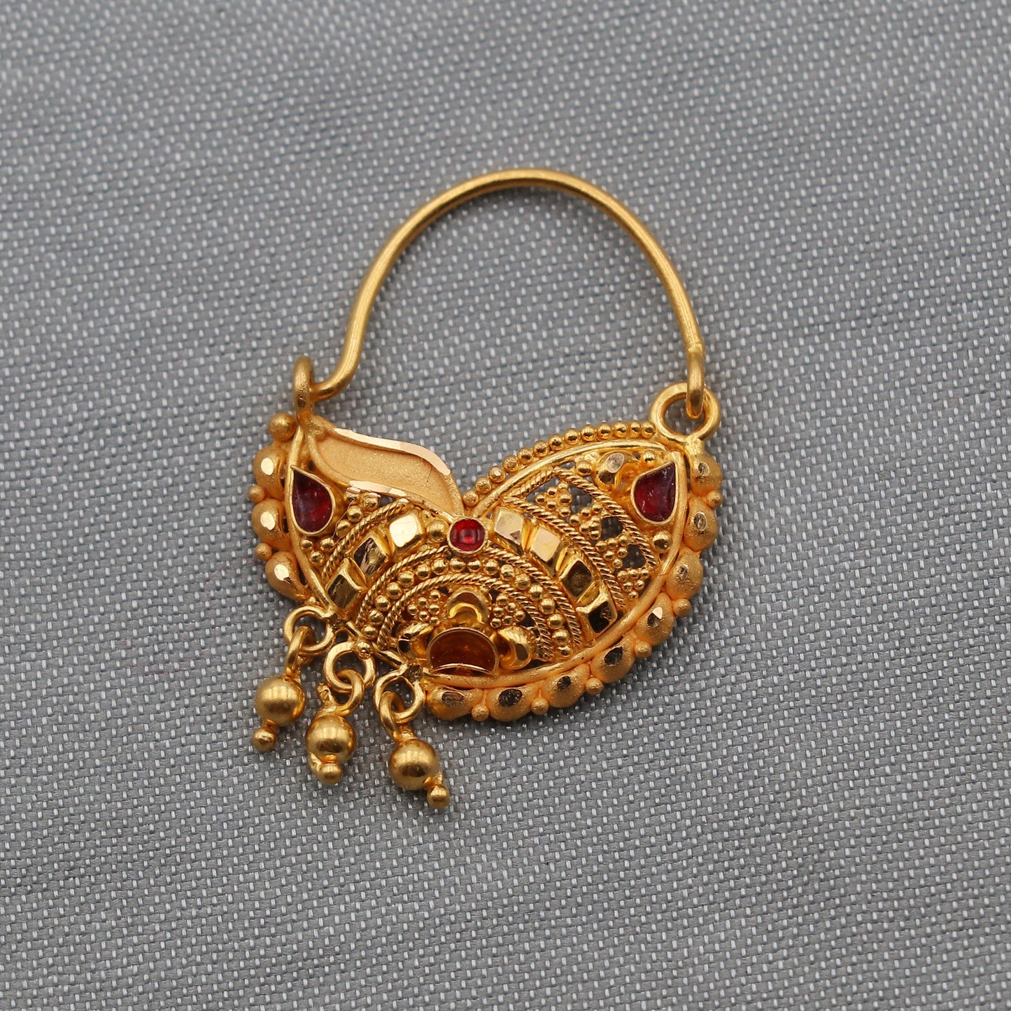 Wedding Jewelry 22k Yellow Gold Nath Nosepin women indian Jewelry, K2501