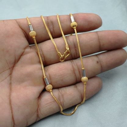 22k gold beads box necklace chain handmade jewelry for gift