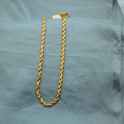 22k Yellow Gold Chain Necklace Chain Indian Handmade Jewelry for gift, Men Women Gold Chain, P1419