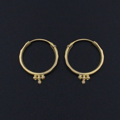 20k Gold Hoop Bali Earrings
