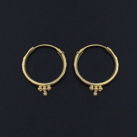 20k Gold Hoop Bali Earrings
