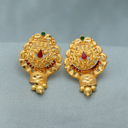 Handmade 22kt Gold Earrings Jewelry, K2549