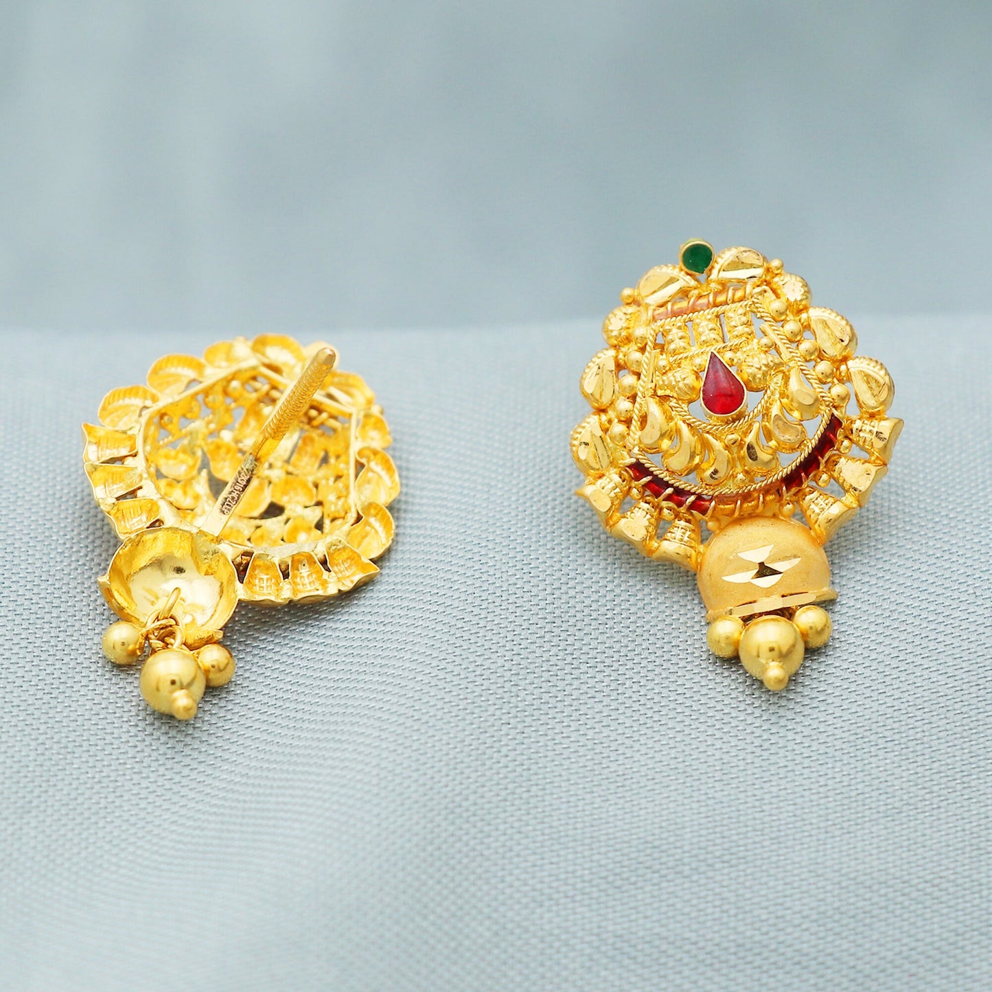 Handmade 22kt Gold Earrings Jewelry, K2549