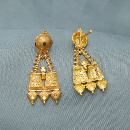 solid pure 22k gold earrings Dangle Jewelry, indian gold earrings jewelry,