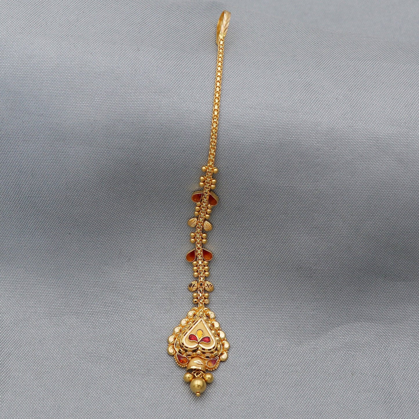 22k Yellow Gold Tikka Jewelry , Handmade design Indian gold Head Jewelry,