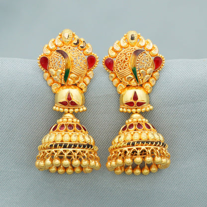 vintage big real hallmarked 22k Gold Earrings