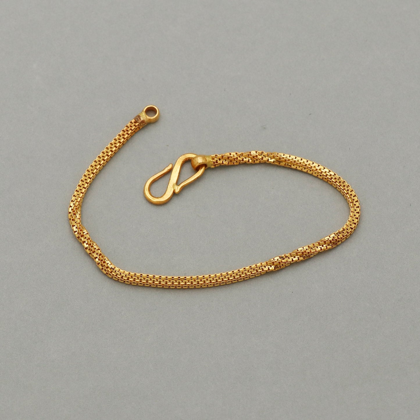 22k Gold Anklet payal chain from india, Box style gold anklet handmade payal chain for leg