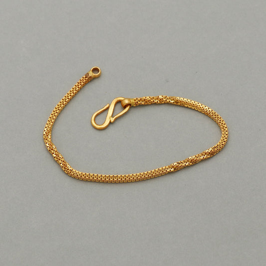22k Gold Anklet payal chain from india, Box style gold anklet handmade payal chain for leg