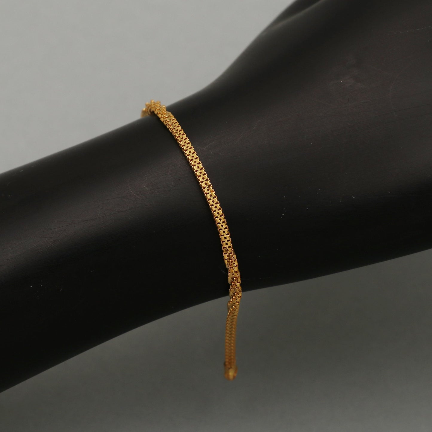 22k Gold Anklet payal chain from india, Box style gold anklet handmade payal chain for leg