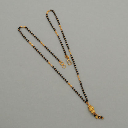 22k gold chain mangalsutra necklace with gold beads and black beads, Indian Wife Jewelry gift