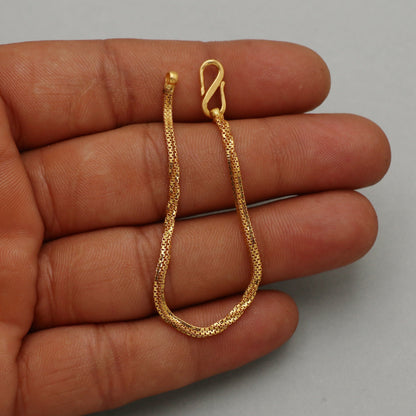 22k Gold Anklet payal chain from india, Box style gold anklet handmade payal chain for leg