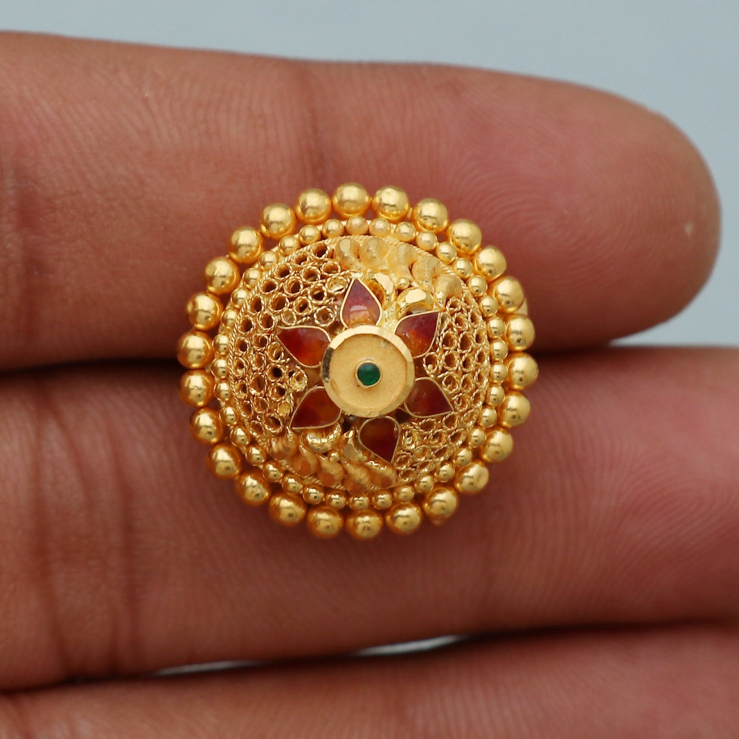 22k Yellow Gold mang tikka borla hair head Jewelry , Handmade Yellow gold Borla for women, Handmade design indian gold Head Jewelry