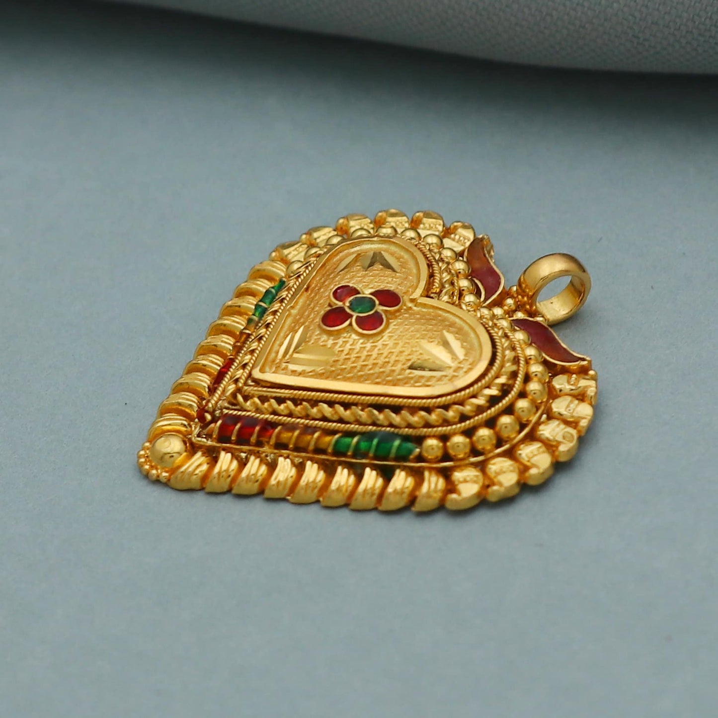 Pure 22k Gold Pendant, Women Yellow Gold Pendant Jewelry, Indian Pure Gold Floral Art Design Pendant for Gift, Locket for gift