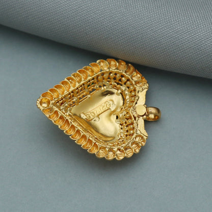 Pure 22k Gold Pendant, Women Yellow Gold Pendant Jewelry, Indian Pure Gold Floral Art Design Pendant for Gift, Locket for gift