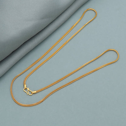 Handmade 22k Yellow Gold Chain Necklace: Indian Jewelry Gift