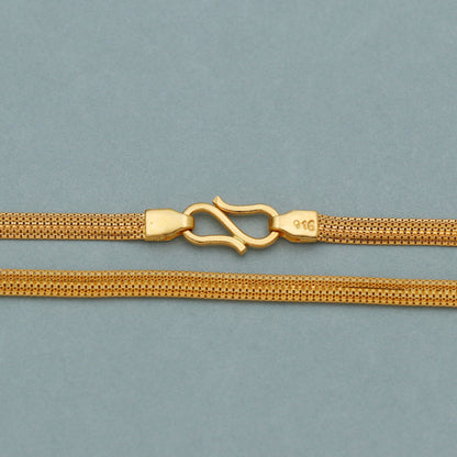 Pure Handmade 22k Yellow Gold Chain Necklace Jewelry, 22k gold men women chain, pure gold necklace indian gold necklace, gift for wife