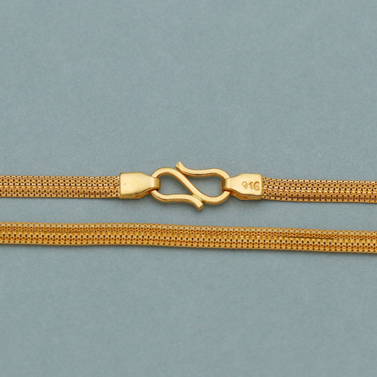 Pure Handmade 22k Yellow Gold Chain Necklace Jewelry, 22k gold men women chain, pure gold necklace indian gold necklace, gift for wife