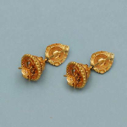 22k gold jhumki earrings handmade rajasthani jewelry for gift