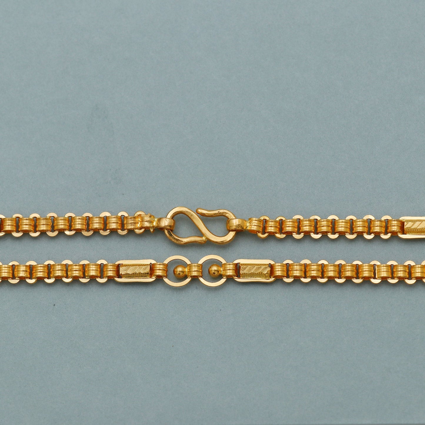 22kt 22k Yellow Gold Chain Necklace For men women Anniversary Wedding Gift , Indian Gold Handmade necklace Jewelry