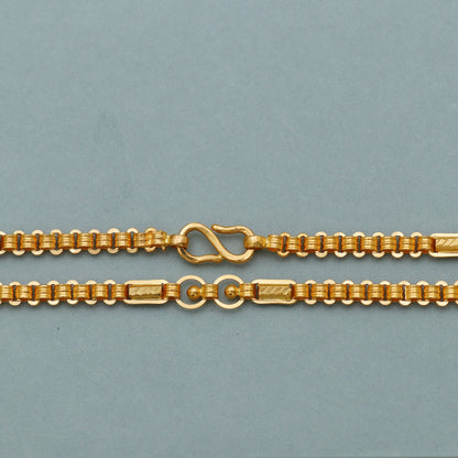 22kt 22k Yellow Gold Chain Necklace For men women Anniversary Wedding Gift , Indian Gold Handmade necklace Jewelry