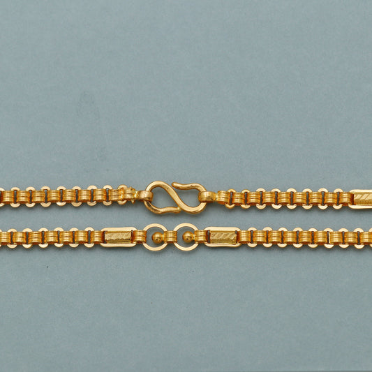 22kt 22k Yellow Gold Chain Necklace For men women Anniversary Wedding Gift , Indian Gold Handmade necklace Jewelry