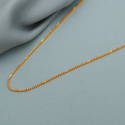 22k Yellow Gold Chain Necklace: Handmade Indian Jewelry