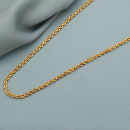 4mm Rope 22k Gold handmade Real Gold Indian Necklace Twisted Chain Jewelry