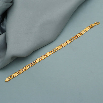 Classic 22k Yellow Gold Flat Bracelet Handmade Jewelry, Hand Carved Gold Bracelet Jewelry for Gift,
