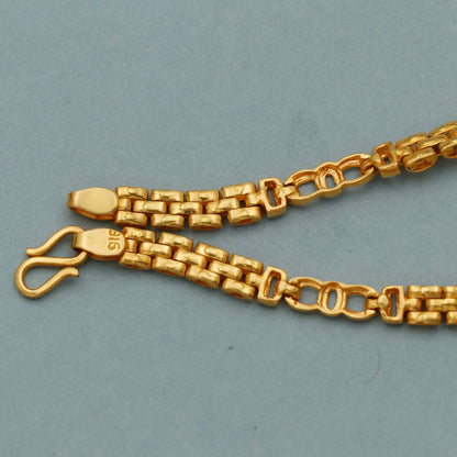 22k Gold Bracelet Chain Handmade Minimalist Yellow White Real 22kt Bracelet, classic design, link jewelry for gift