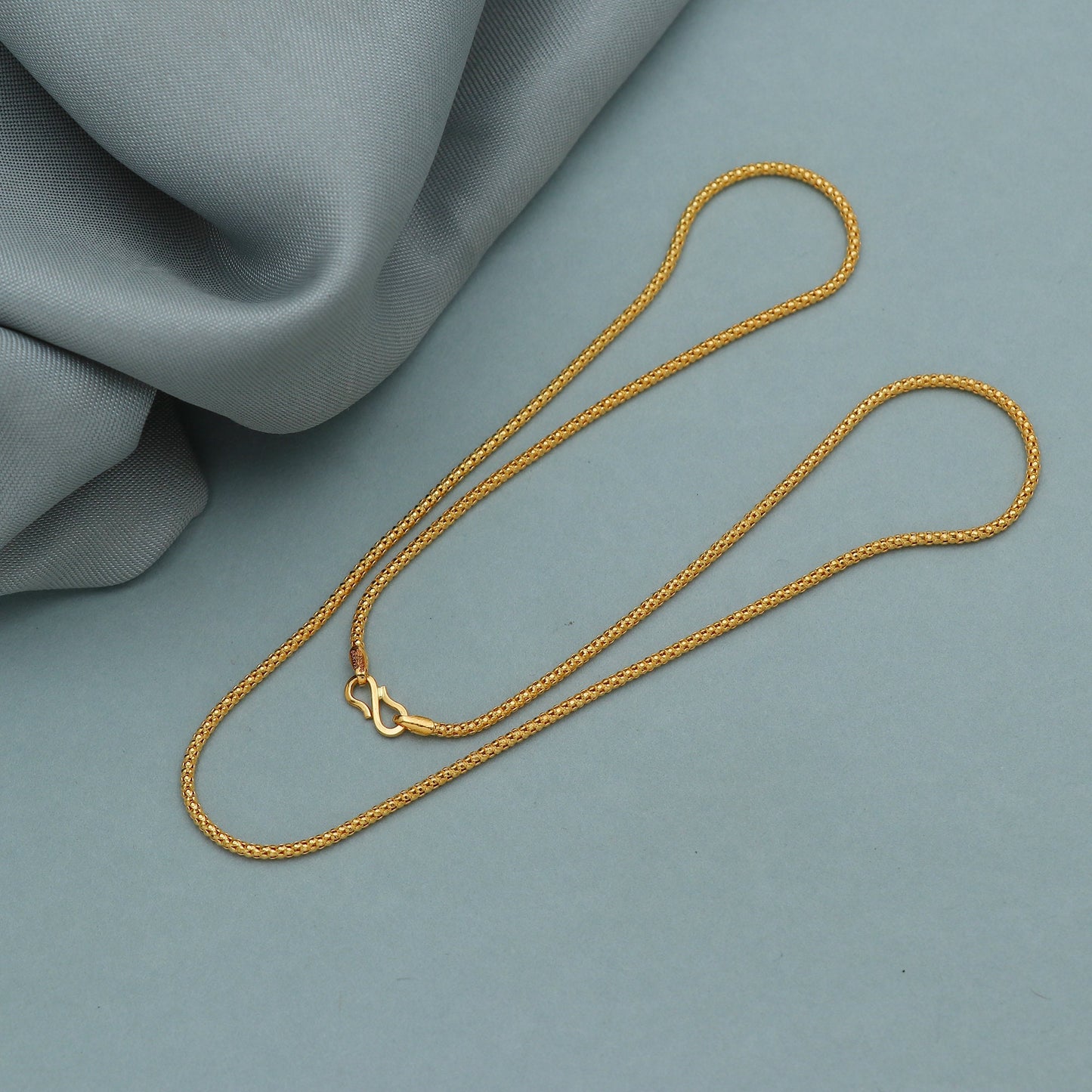 solid 22k gold necklace chain, Round Venetian Chain, women gold chain, 22k necklace chain, Handmade Indian Necklace Chain Jewelry for Gift