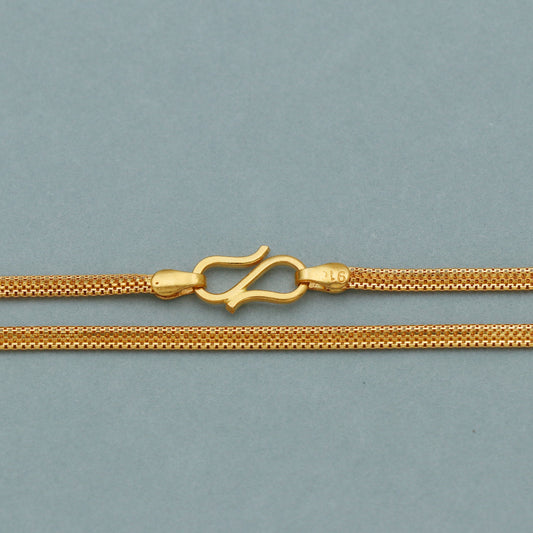 Handmade 22k Yellow Gold Chain Necklace: Indian Jewelry Gift