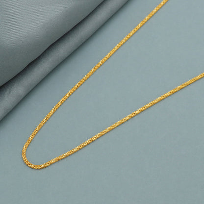 Handmade 22k Yellow Gold Curb Chain Necklace: Indian Jewelry