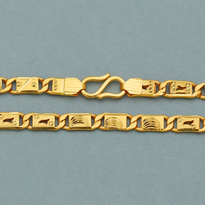 handcrafted real 22k gold necklace chain, K3282