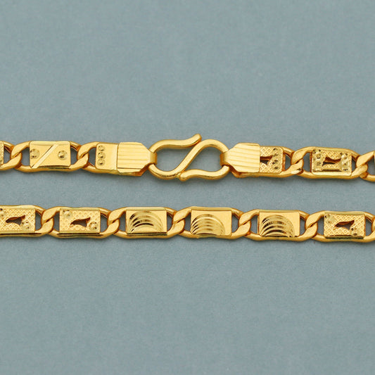 handcrafted real 22k gold necklace chain, K3282