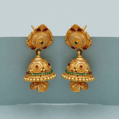 22k gold jhumki earrings handmade rajasthani jewelry for gift